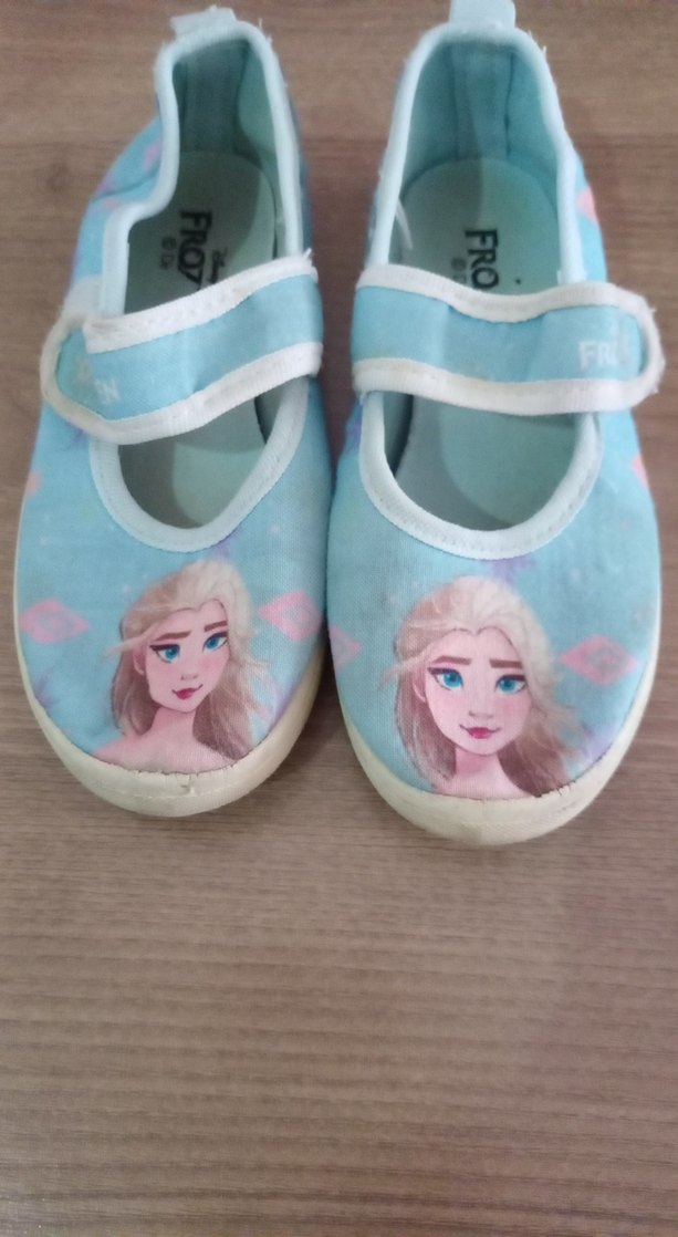 Kız Çocuk Mavi Baskılı Babet Ayakkabı - Görsel 3