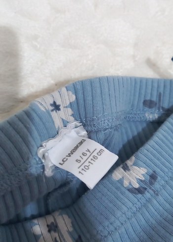 Mavi Çiçekli Kız Çocuk Tayt - Görsel 5