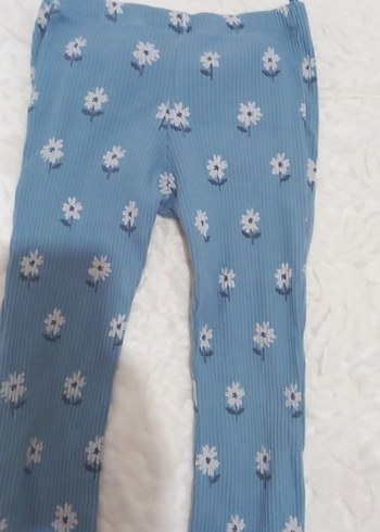 Mavi Çiçekli Kız Çocuk Tayt - Görsel 3
