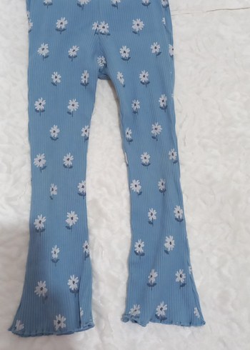 Mavi Çiçekli Kız Çocuk Tayt - Görsel 2