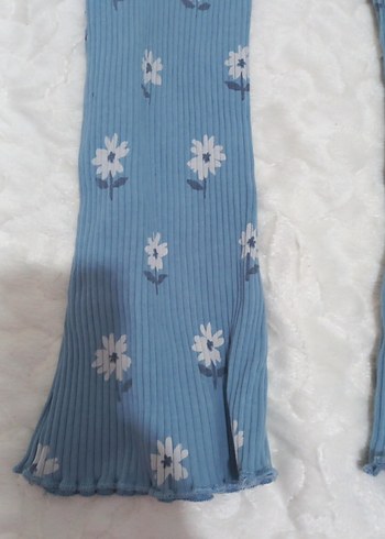 Mavi Çiçekli Kız Çocuk Tayt - Görsel 4