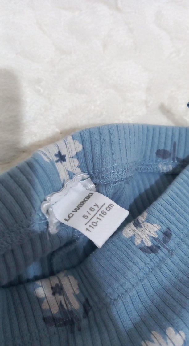 Mavi Çiçekli Kız Çocuk Tayt - Görsel 5