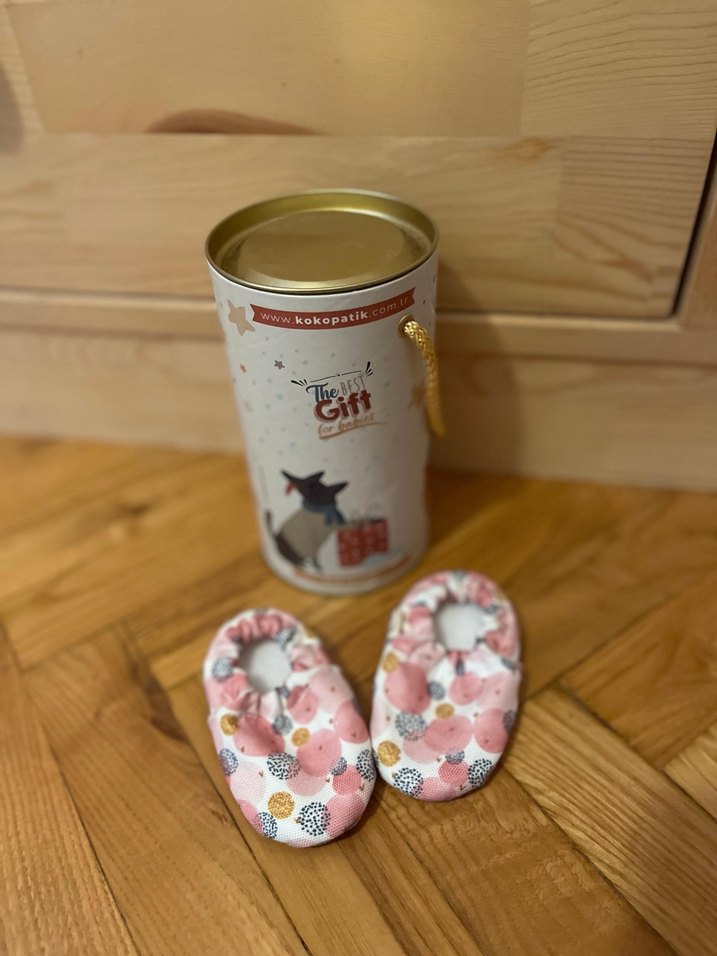 Koko Patik Kaydırmaz Taban Organik Pamuk Ev Patiği - Görsel 2