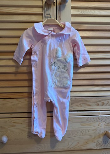 Düğmeli Pembe Baskılı Bebek Tulum B&G Store 6/9 Ay - Görsel 8
