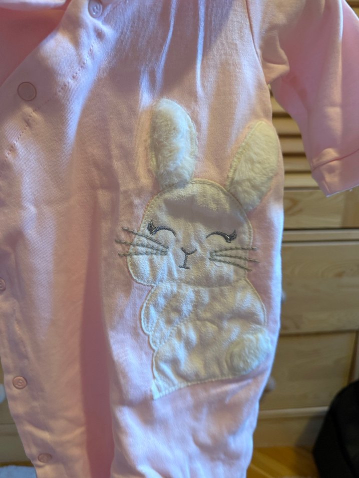 Düğmeli Pembe Baskılı Bebek Tulum B&G Store 6/9 Ay - Görsel 4