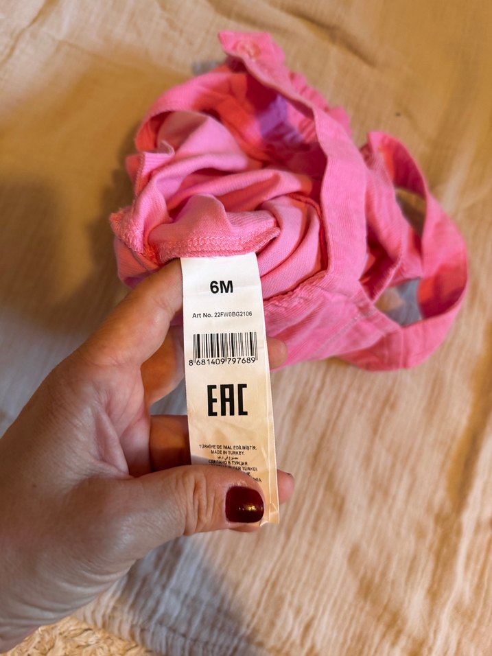 Kız Çocuk Pembe Düğmeli Tulum B&G Store 6/9 Ay - Görsel 3