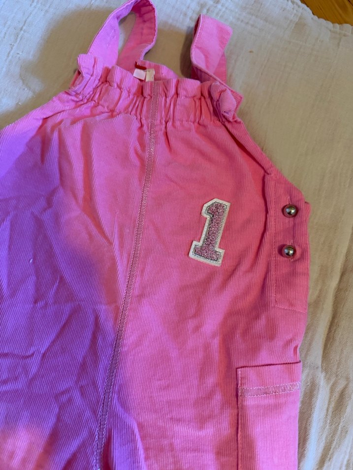 Kız Çocuk Pembe Düğmeli Tulum B&G Store 6/9 Ay - Görsel 4