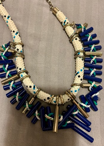 Uzun Renkli Boncuklu Bohem Kadın Kolye - Görsel 2