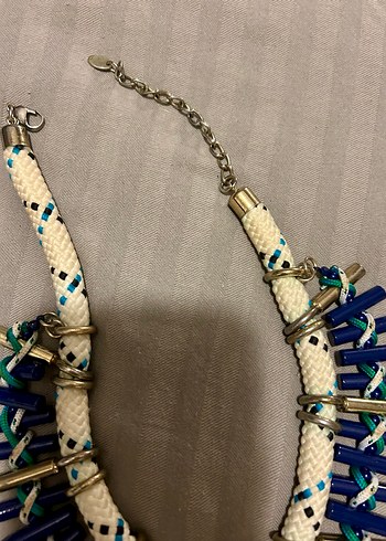 Uzun Renkli Boncuklu Bohem Kadın Kolye - Görsel 3