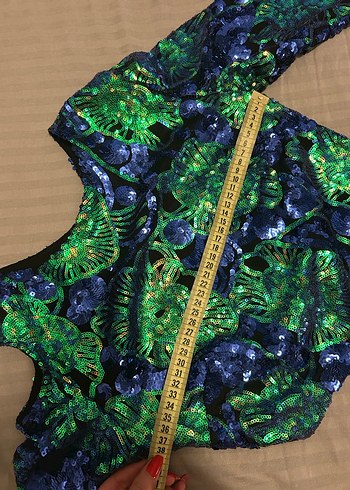 Renkli Payetli Mini elbise - Görsel 7