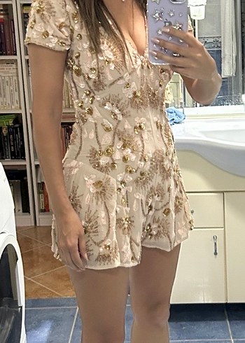 Payetli tulum elbise - Görsel 2