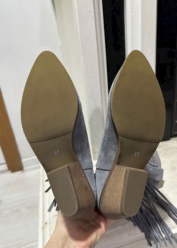 Gri  Püsküllü Bohem  Kadın Bot - Görsel 4