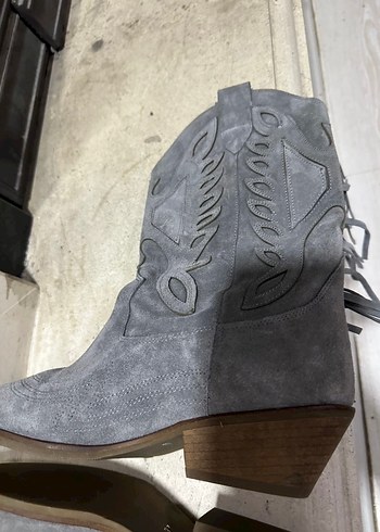 Gri  Püsküllü Bohem  Kadın Bot - Görsel 7