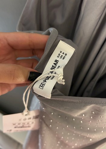 Gri V Yaka Drapeli Kadın Bluz - Görsel 4