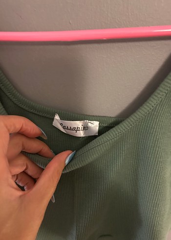 xs Beden yeşil Renk Yeşil Kadın Kısa Crop Top
