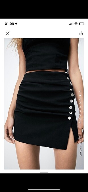 zara büzgülü mini etek