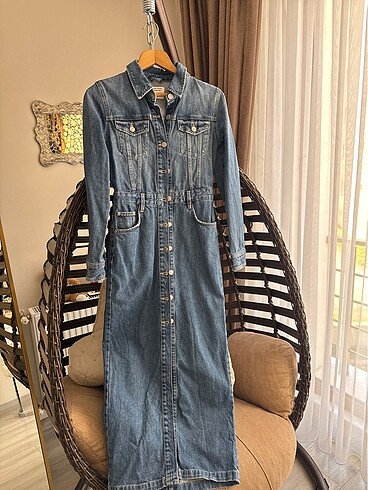 Pull and Bear Maxi boy kot elbise