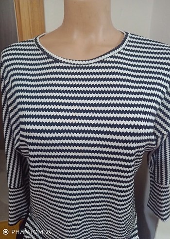 Gri Çizgili Uzun Kollu tunik,elbise - Görsel 2