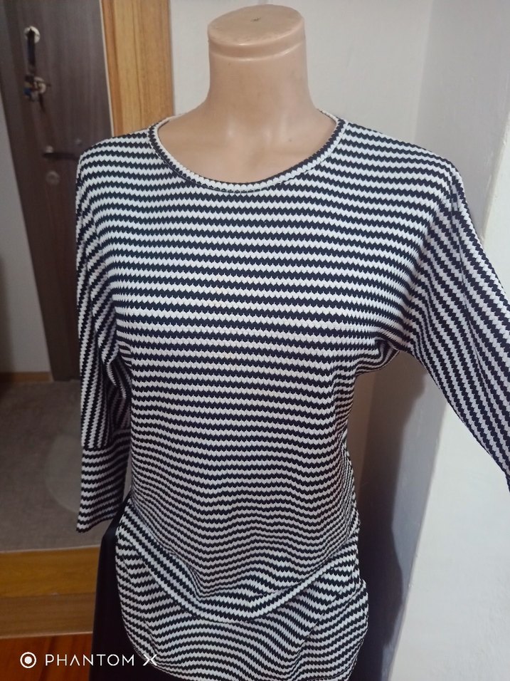 Gri Çizgili Uzun Kollu tunik,elbise - Görsel 4