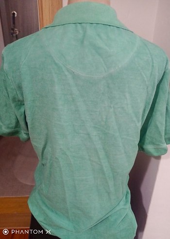 Yeşil Pamuklu bayan Polo Tişört - Görsel 5