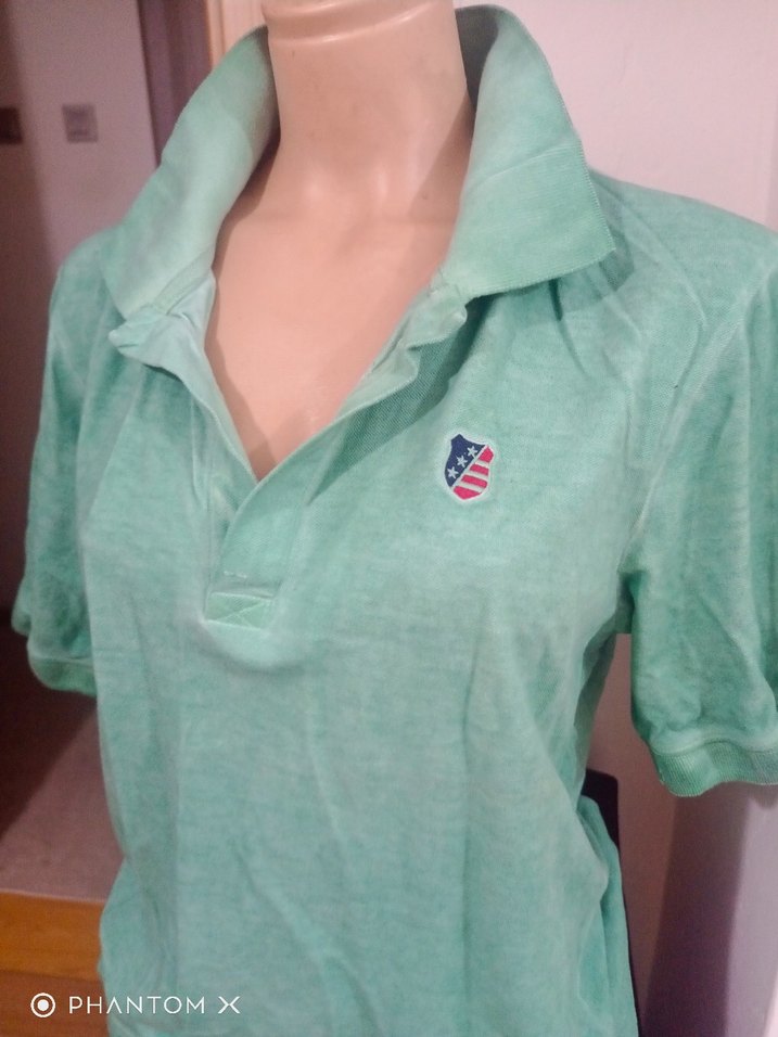 Yeşil Pamuklu bayan Polo Tişört - Görsel 2