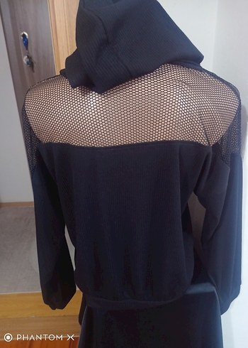 Siyah Dantel Detaylı Kadın Sweatshirt - Görsel 5