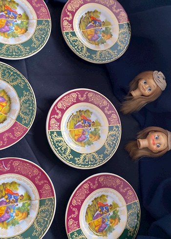 Klasik Desenli Çok Renkli Tabak Seti - Görsel 11