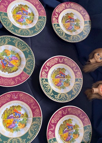 Klasik Desenli Çok Renkli Tabak Seti - Görsel 10