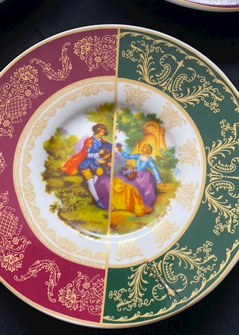 Klasik Desenli Çok Renkli Tabak Seti - Görsel 6