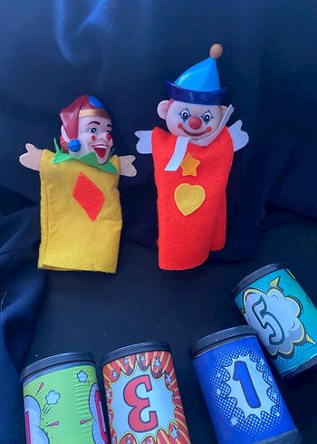 Renkli Palyaço Eldiven Kuklaları ve Parti Şapkaları - Görsel 7