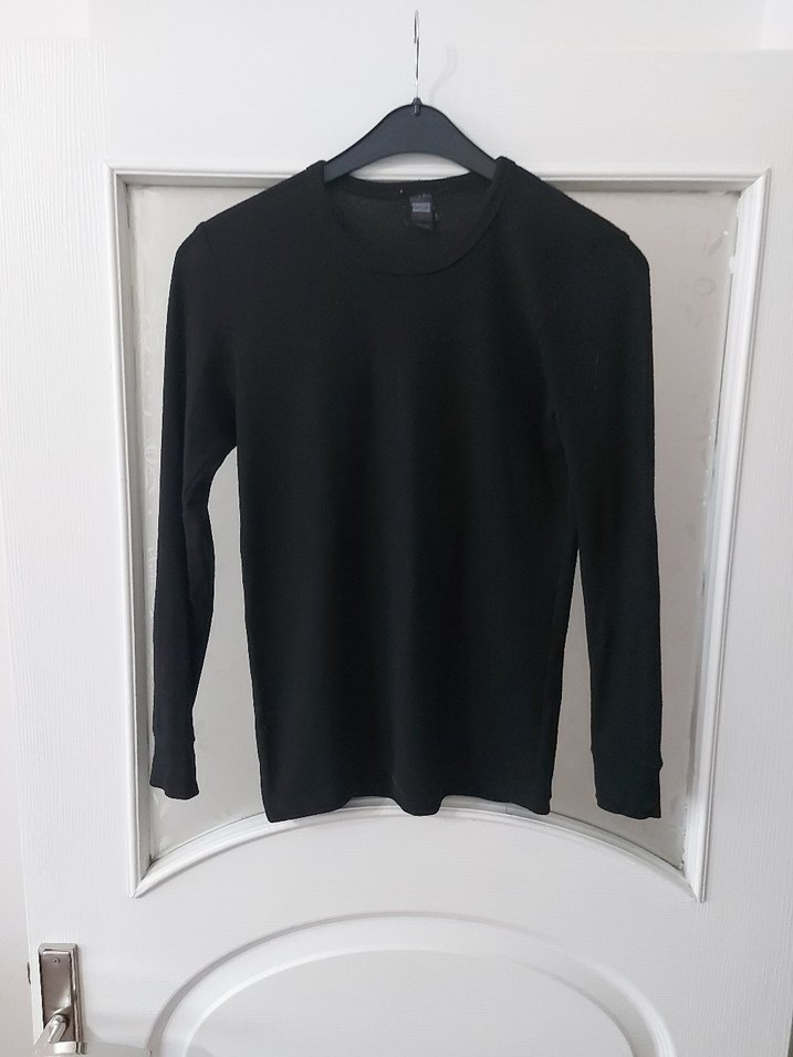 Erkek Siyah İnce Uygun Kesim Uzun Kollu Atlet - Görsel 3