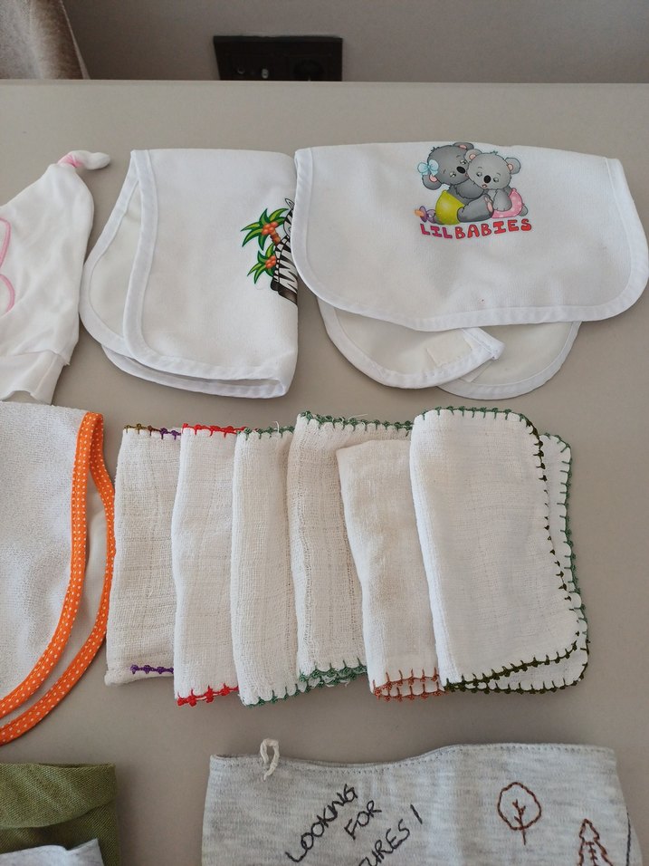 Nakışlı Çok Renkli Bebek Önlüğü muslin ağız mendili - Görsel 3