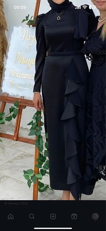 38 beden siyah saten abiye