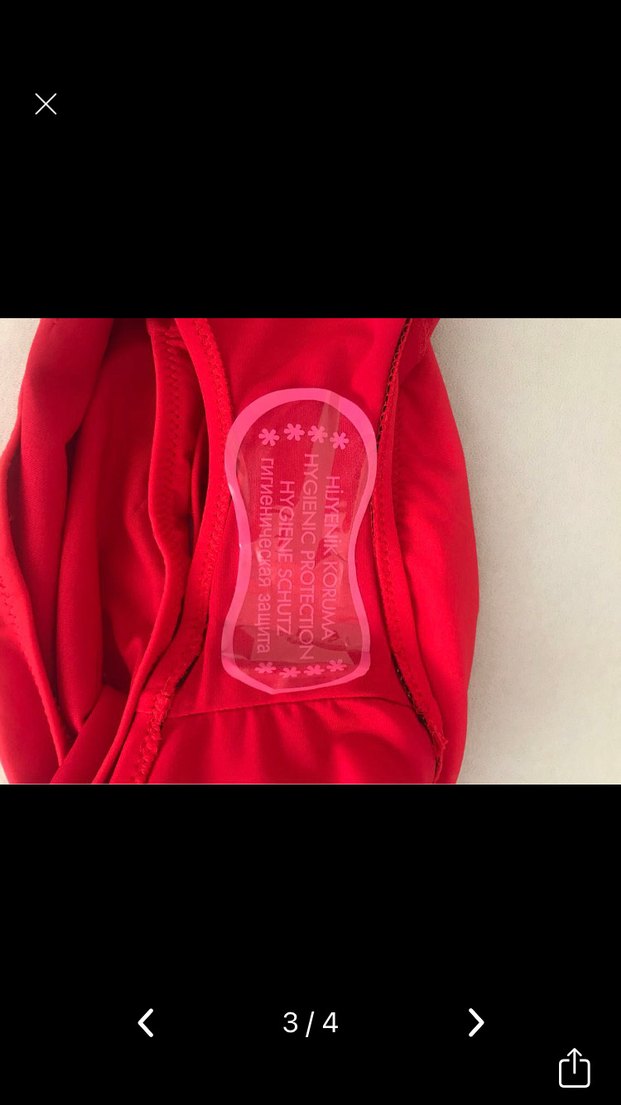 Kırmızı Yüksek Bel Kadın Bikini Altı - Görsel 2