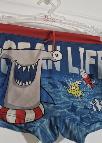 Erkek Çocuk Mavi Baskılı Deniz Şortu 4-5 yaş için uygundur - Görsel 3