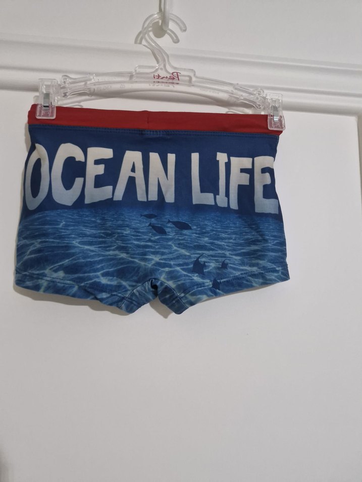 Erkek Çocuk Mavi Baskılı Deniz Şortu 4-5 yaş için uygundur - Görsel 2