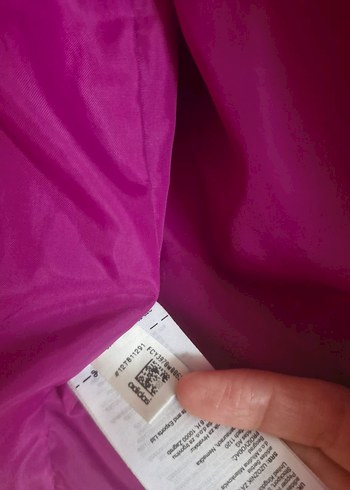 Kız Çocuk Mor Siyah Adidas Kapüşonlu Mont 11-12 yaş - Görsel 7