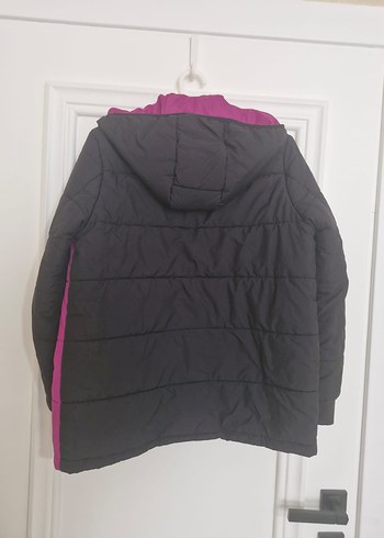 Kız Çocuk Mor Siyah Adidas Kapüşonlu Mont 11-12 yaş - Görsel 3