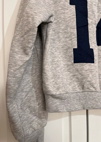 s Beden gri Renk Gri Bisiklet Yaka Kadın Sweatshirt