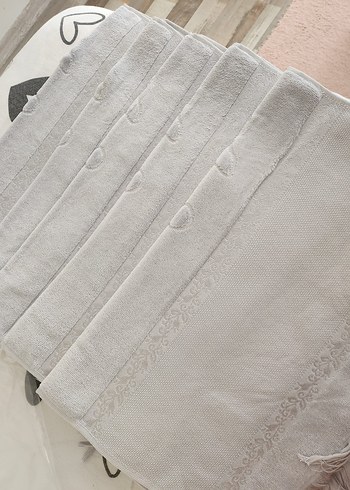 İşlemeli Gri-Beyaz Bohem Havlu - Görsel 4