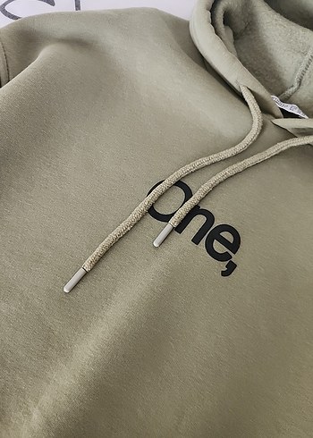 Kapüşonlu Yeşil Basic Sweatshirt - Görsel 3