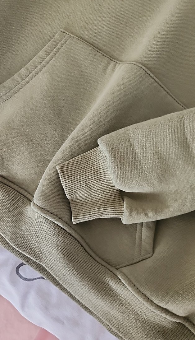 Kapüşonlu Yeşil Basic Sweatshirt - Görsel 2