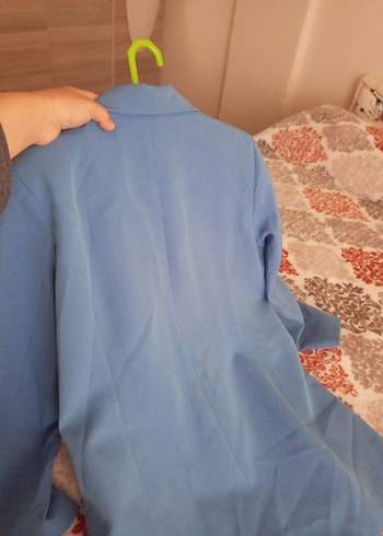 Mavi Düğmeli Kadın Blazer Ceket - Görsel 4