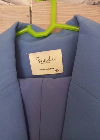 Mavi Düğmeli Kadın Blazer Ceket - Görsel 3