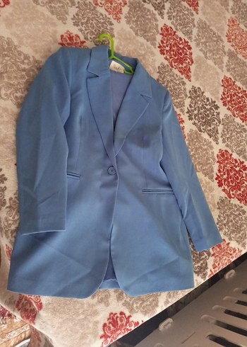 Mavi Düğmeli Kadın Blazer Ceket - Görsel 5