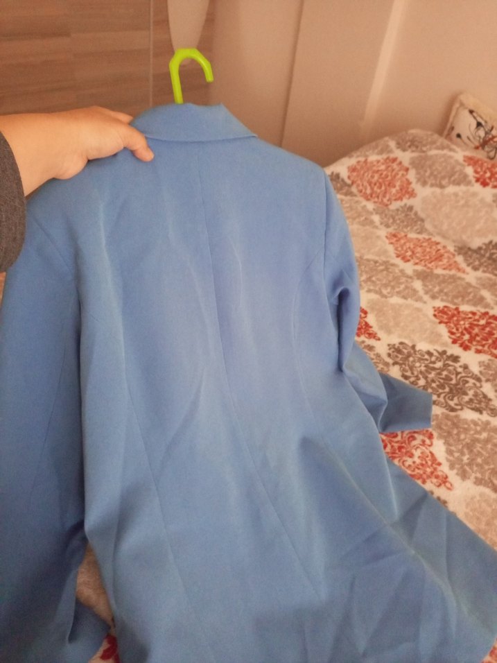 Mavi Düğmeli Kadın Blazer Ceket - Görsel 4