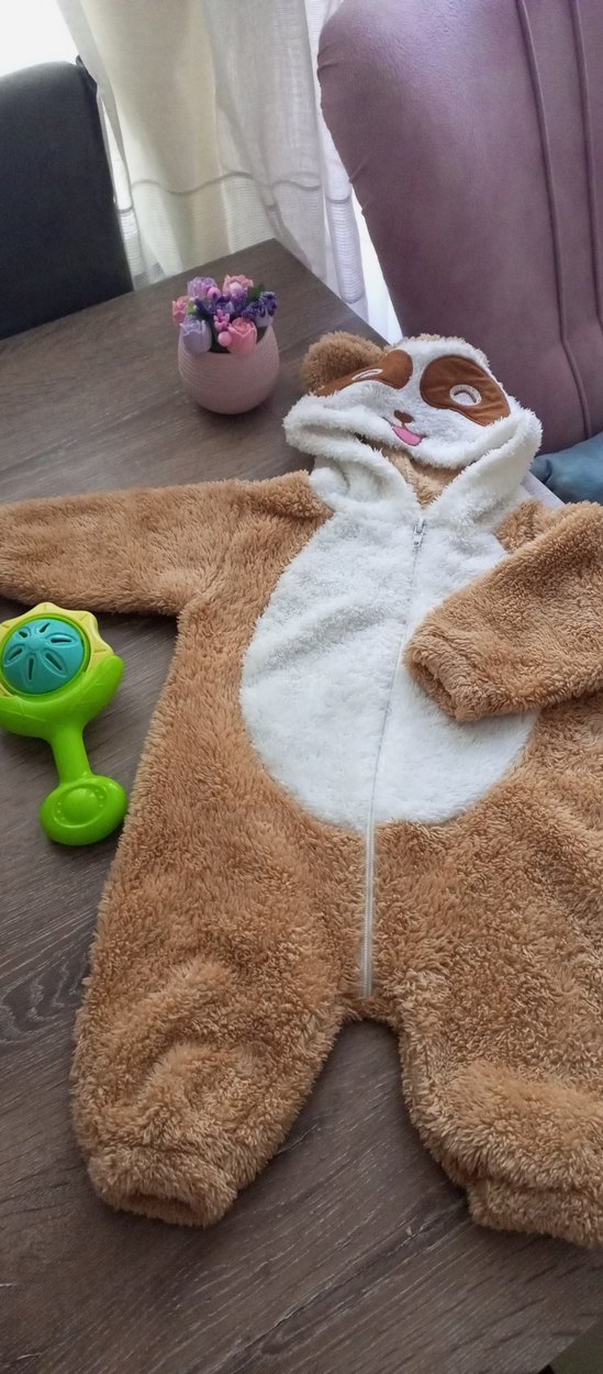 Beyaz Kürklü Nakışlı Bebek Kız Takımı - Görsel 3