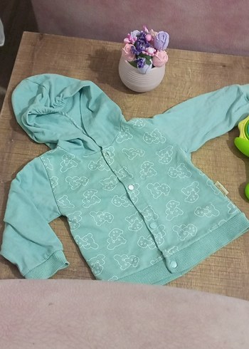 Sarı Nakışlı Düğmeli Kız Hırka - Görsel 5