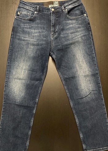 Love Moschino Navy Regular Fit Kadin Denim Pantolon