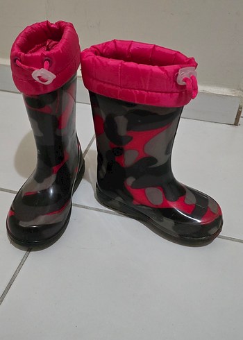 Kız Çocuk Pembe Kamuflaj Lastik Botlar - Görsel 2